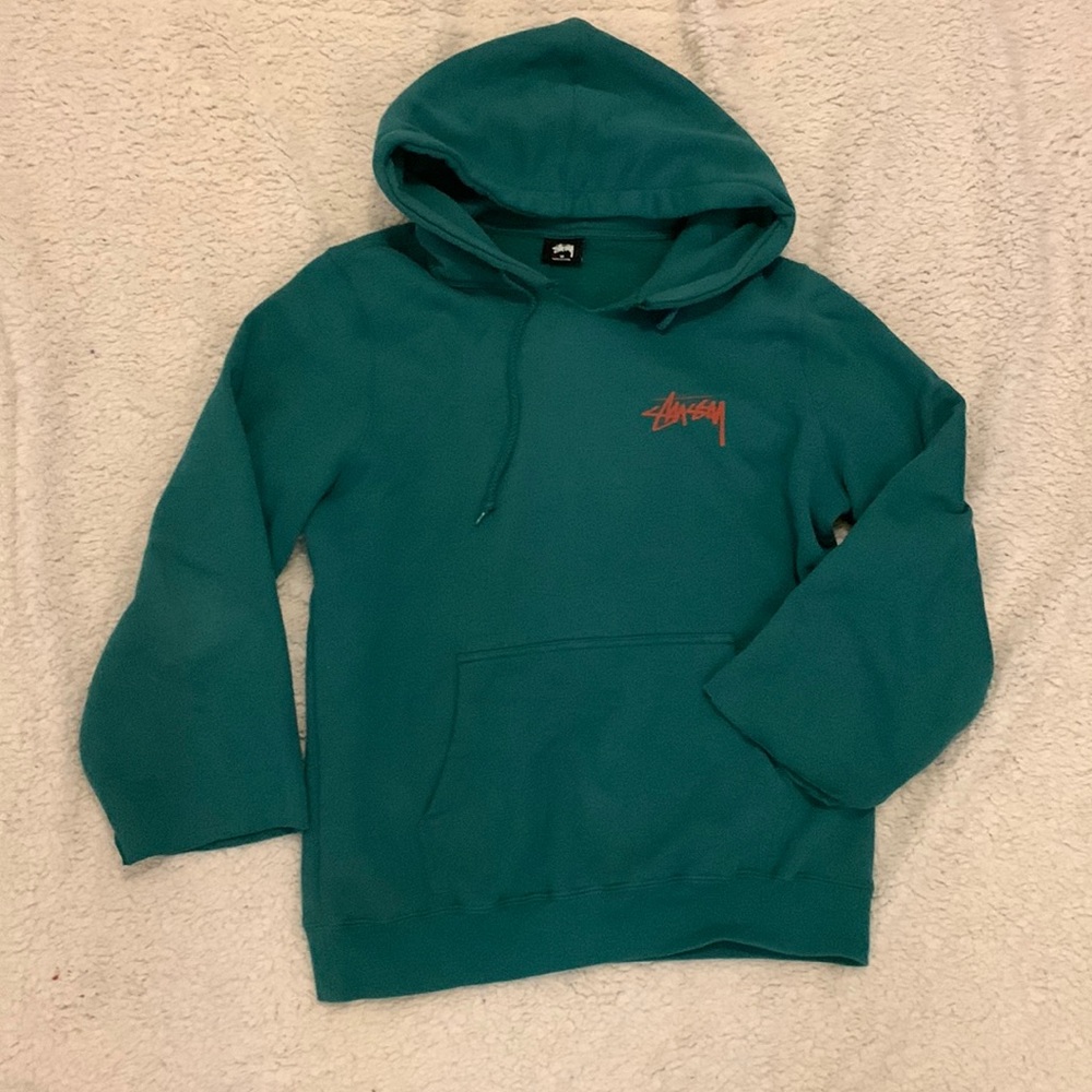Stussy Dark Forest Green Hoodie with Back Detail